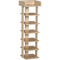 7 Tier Wooden Shoe Rack, Oak Homcom