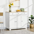 Kitchen Sideboard Cabinet, Rubberwood Top, Cabinets, Drawers Homcom