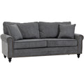 Grey Fabric 2-Seater Sofa Homcom