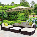 5-Seater Rattan Sofa Set with Coffee Table and Cushions Outsunny