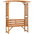 Outsunny Patio Garden Bench, Natural Wooden Garden Arbour with Seat for Vines/Climbing Plants, Natural Outsunny