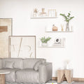 Set of 3 Wooden U-Shaped Floating Shelves, Wall Mounted Homcom