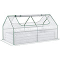 Raised Garden Bed Greenhouse, Steel, 185Lx95Wx92Hcm Outsunny