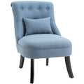 Blue Fabric Accent Chair with Solid Wooden Legs Homcom