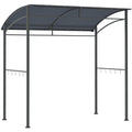 BBQ Grill Gazebo, Metal Frame, Outdoor Sun Shade, 2M, Grey Outsunny