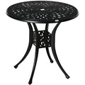 Round Garden Table with Parasol Hole Outsunny