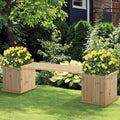 Garden Bench With Planters Outsunny