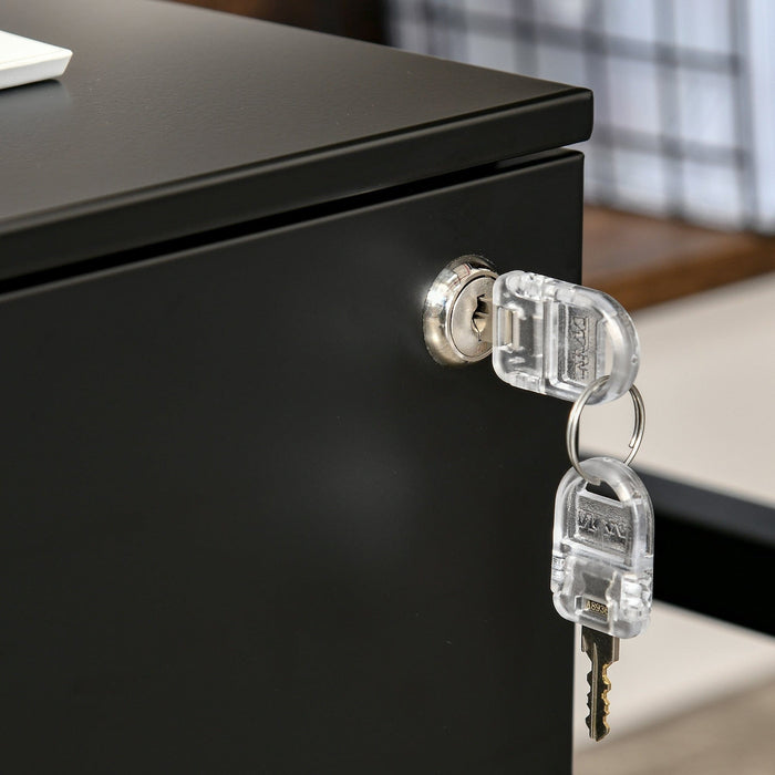 Vertical Lockable File Cabinet, Steel, 39x48x48.5cm