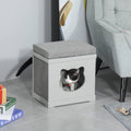 Indoor Cat House Bed, Kitten Cave, Sisal Pads, Soft Cushions Pawhut