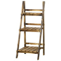 3 Tier Folding Wooden Garden Planter Display Stand Homcom