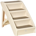 Beige 4-Step Pet Stairs (62x38x49.5cm) Pawhut