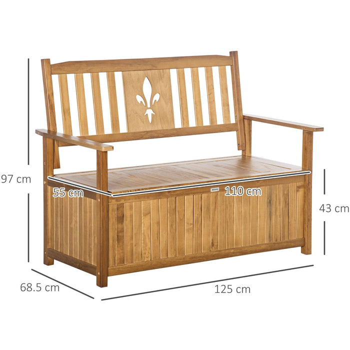 Outsunny 2 Seater Wooden Garden Bench With Storage