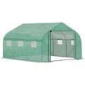 Spacious Walk In Greenhouse, PE Cover, 6 Windows, 3.5x3x2m Outsunny