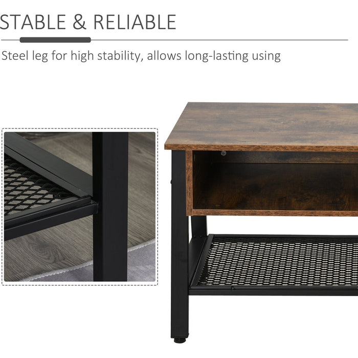 Industrial Style TV Stand With Shelves For Up To 45" TVs