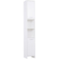 Tall Slim Bathroom Storage Cabinet, White Homcom