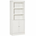 White Kitchen Cupboard with Shelves and Double Door Homcom