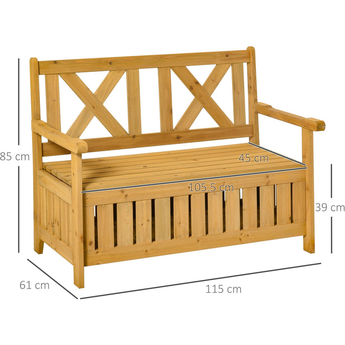 2 Seater Wooden Garden Bench with Storage
