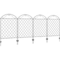 4Pc Black Garden Metal Border Fence 43in Outsunny