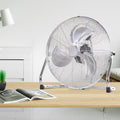 20" Chrome High-Velocity Floor Fan: 3-Speed, 100W Homcom