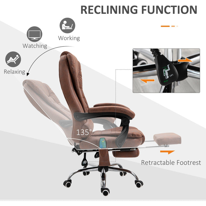 Heated 6-Point Massage Chair Brown