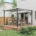 Modern Garden Pergola With Retractable Roof, 3x3m, Grey Outsunny