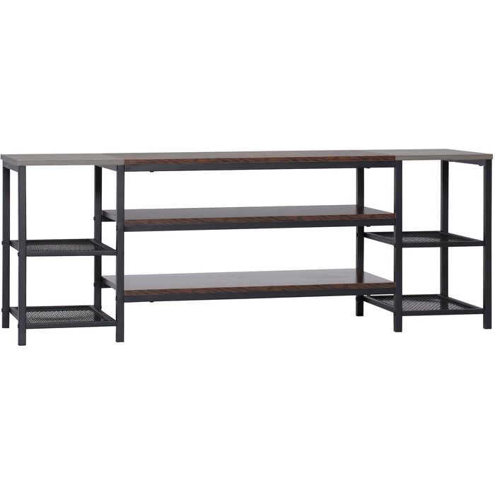 TV Unit for TVs up to 65", Shelves, Brown/Grey