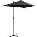 2m Half Garden Parasol, Black Outsunny