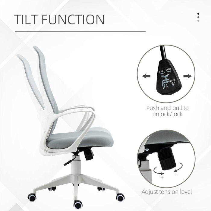 High-Back Desk Chair, Light Grey