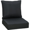 Thick Chair Cushions Outdoor - Black Outsunny
