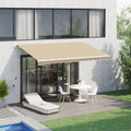 Manual Retractable Awning, 2.5x2 m, White Frame Outsunny