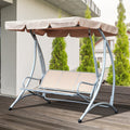 Deluxe 3 Seater Garden Swing Chair with Adjustable Canopy Outsunny