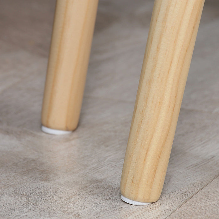White Modern Side Table Set of 2, Triangular, Wood Legs