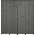 Grey Wave 4-Panel Room Divider, 170cm Homcom