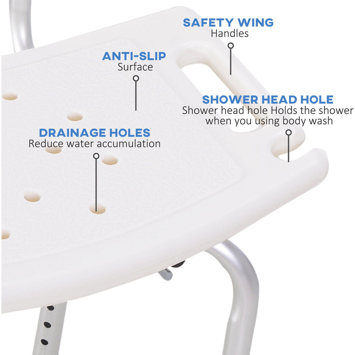 Bath Chair Shower Stool With Adjustable Height