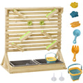 Outsunny Outdoor Kids Running Water and Sand Playset, with 18 Accessories Outsunny