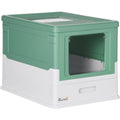 Green Hooded Cat Litter Box (47.5x35.5x36.7cm) Pawhut