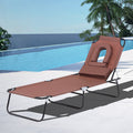 Folding Sun Lounger With Face Hole Outsunny