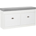 Cushioned Shoe Storage Bench with 2 Drawers For Entryway Homcom