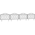4Pc Black Garden Animal Barrier Fence Outsunny