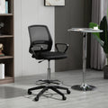 Ergonomic Drafting Chair With Wheels, Arms, Mesh Back Homcom