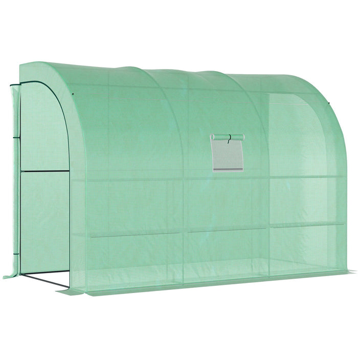 Lean to Greenhouse, 2 Tiers, Walk-In, 300 x 150 x 215cm
