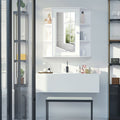 White Bathroom Wall Cabinet, 66W x 17D x 63H cm Kleankin