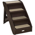 Dark Brown 4-Step Pet Stairs (62x38x49.5cm) Pawhut