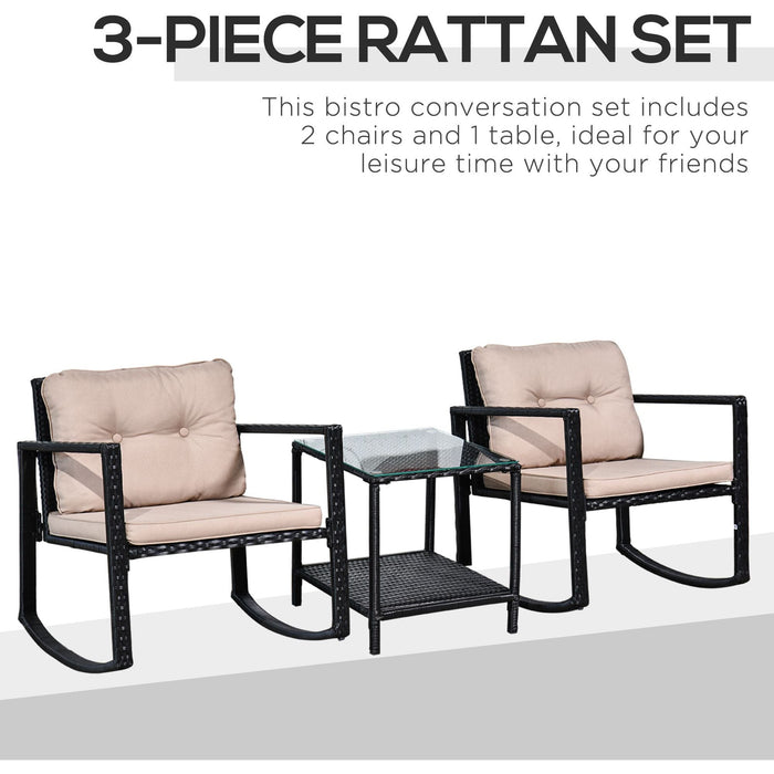 Outdoor Rattan Rocking Chairs With Table