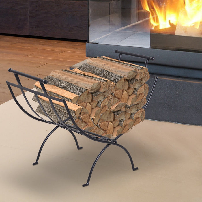 Log Holder For Fireplace, Metal, Indoor/Outdoor, 45x35cm