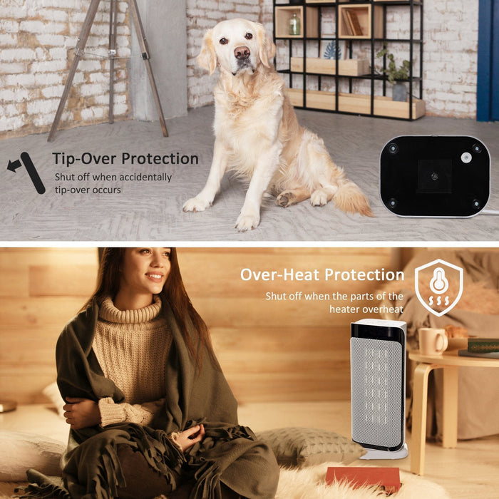 Portable Tower Heater, 3 Mode, Timer, Overheat & Tip Protect