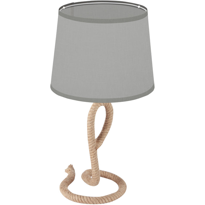 Rope-Based Farmhouse Table Lamp with Fabric Shade