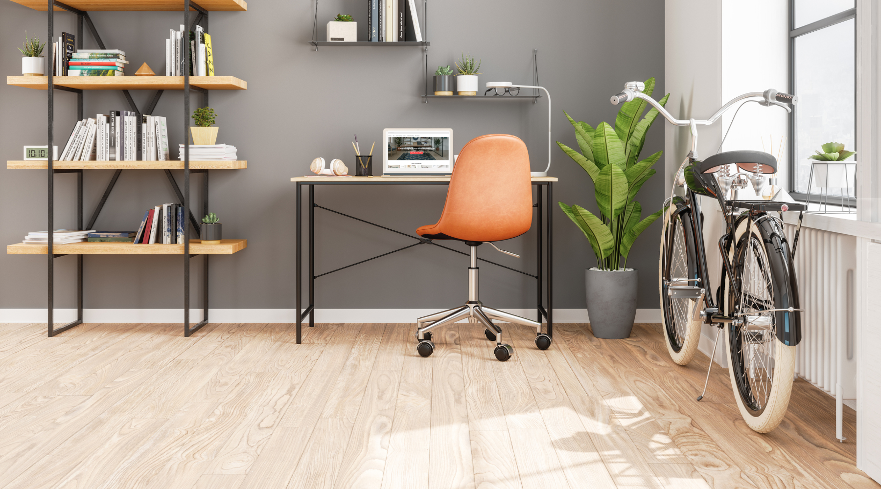 Image of a modern desk chair with wheels