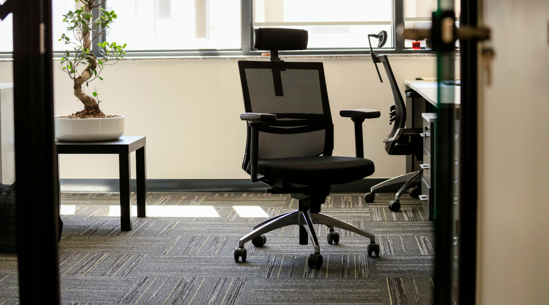 Image of a Mesh Office Chair In a home office