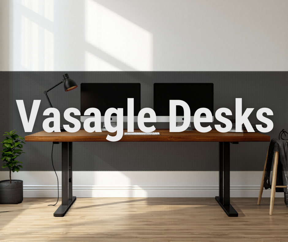 Stylish Home Office Setup with Vasagle Height Adjustable Desk & Dual Monitors